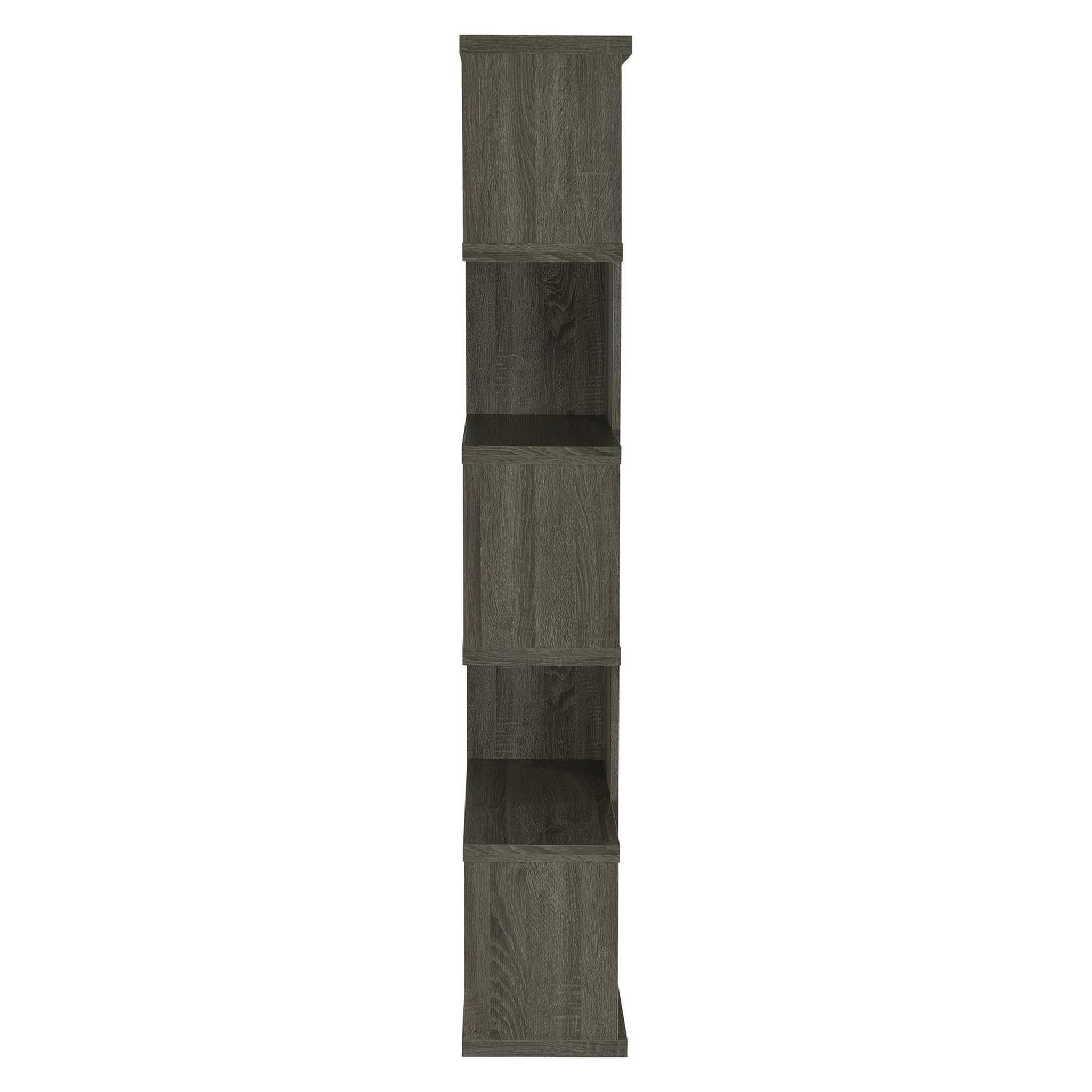 Joey 5-tier Bookcase Weathered Grey 800552