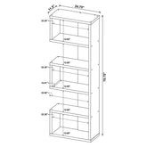 Joey 5-tier Bookcase Weathered Grey 800552