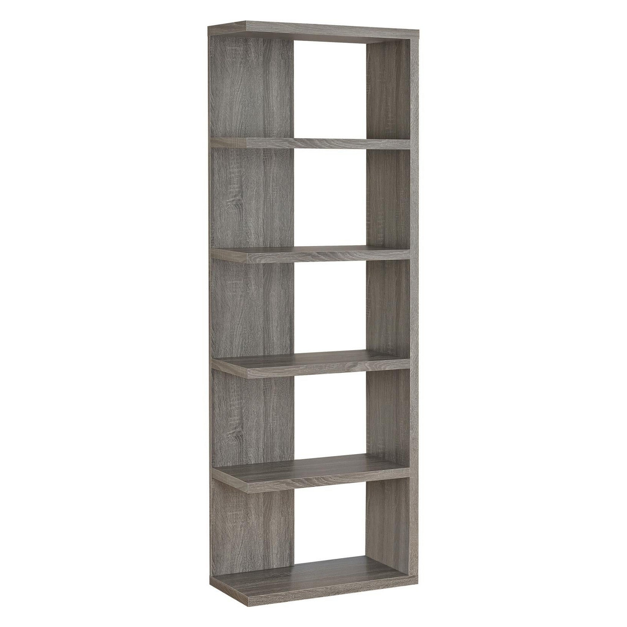 Harrison 5-tier Bookcase Weathered Grey 800553