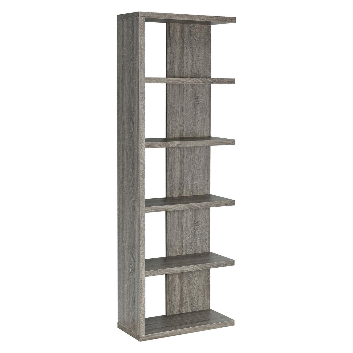 Harrison 5-tier Bookcase Weathered Grey 800553