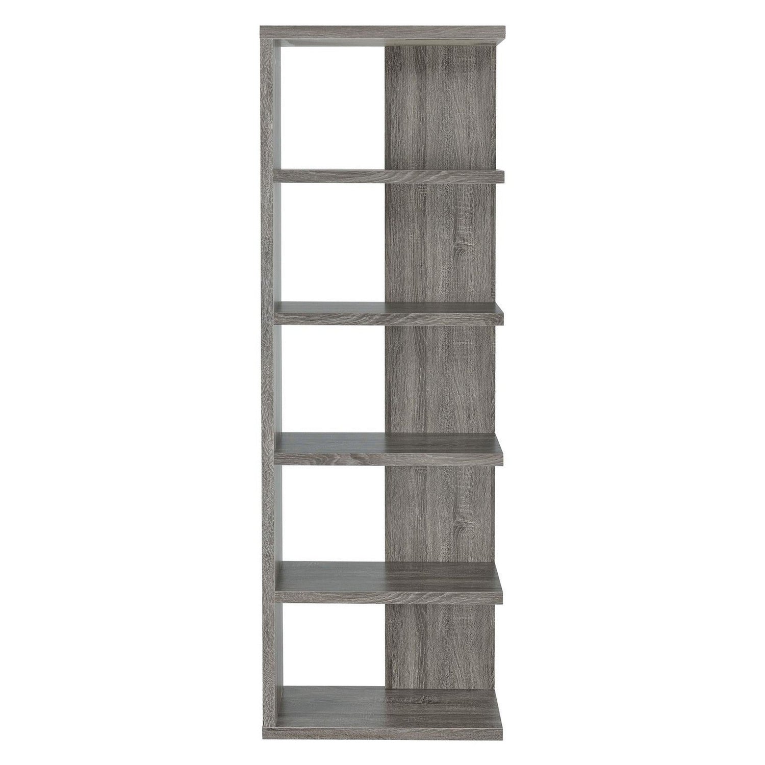 Harrison 5-tier Bookcase Weathered Grey 800553