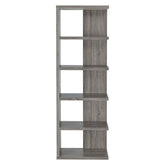 Harrison 5-tier Bookcase Weathered Grey 800553