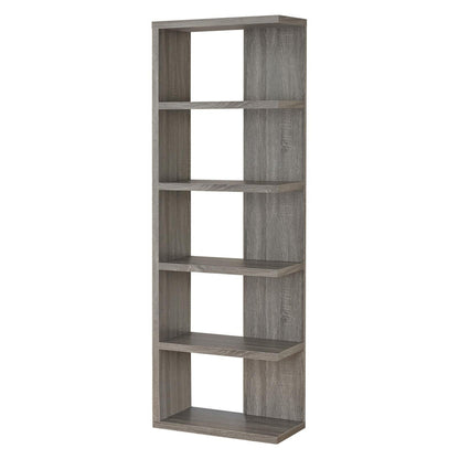 Harrison 5-tier Bookcase Weathered Grey 800553