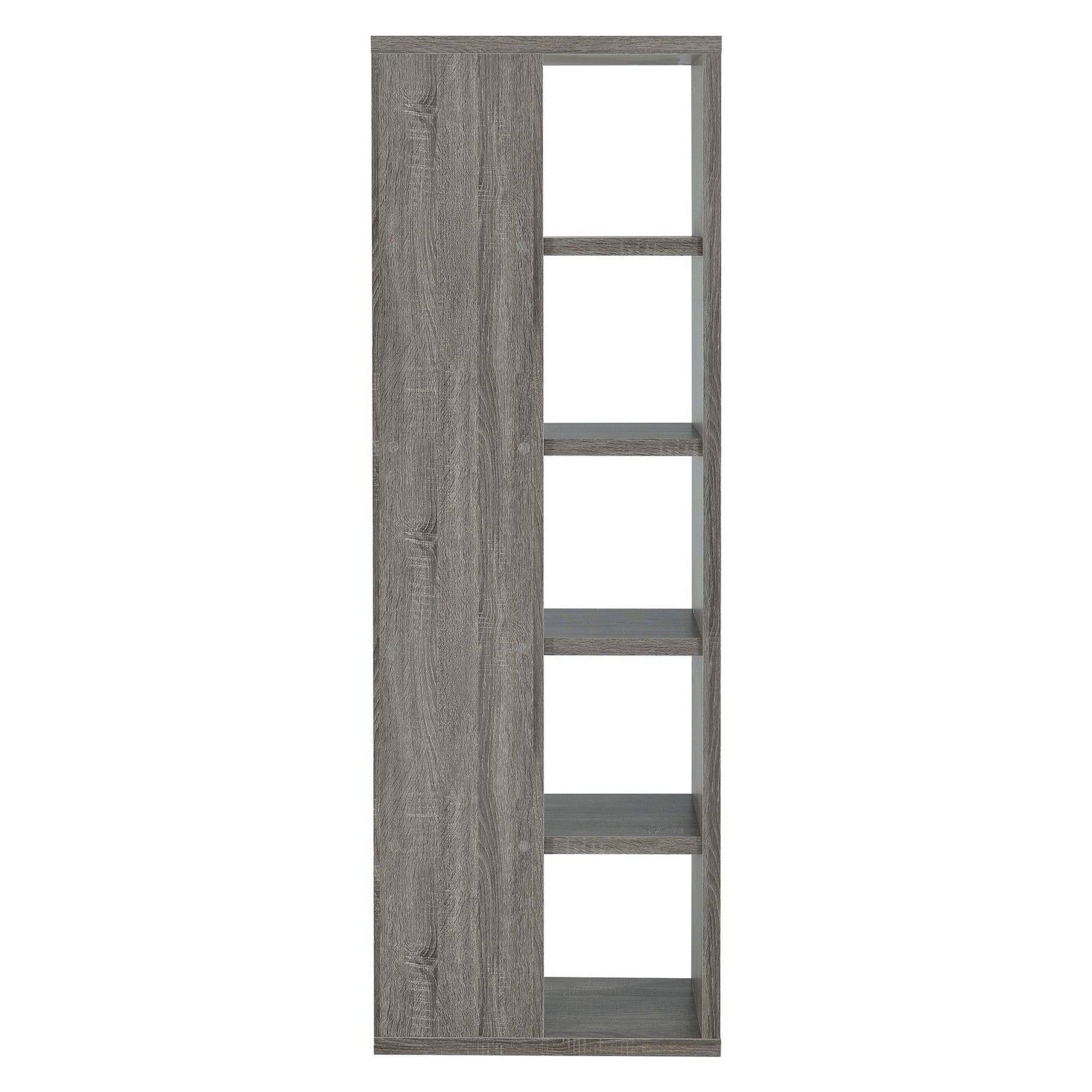 Harrison 5-tier Bookcase Weathered Grey 800553