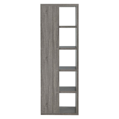 Harrison 5-tier Bookcase Weathered Grey 800553