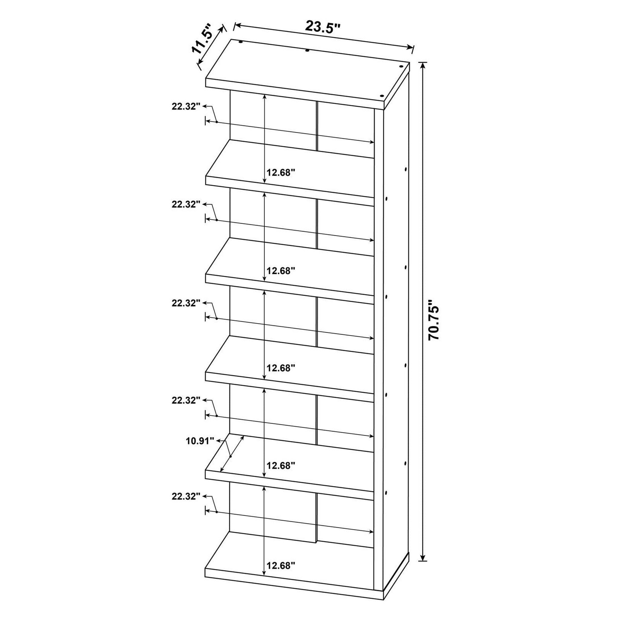 Harrison 5-tier Bookcase Weathered Grey 800553