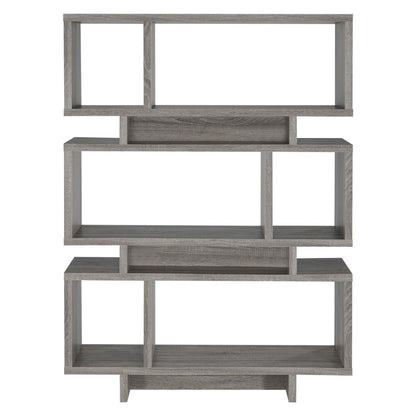 Reid 3-tier Geometric Bookcase Weathered Grey 800554