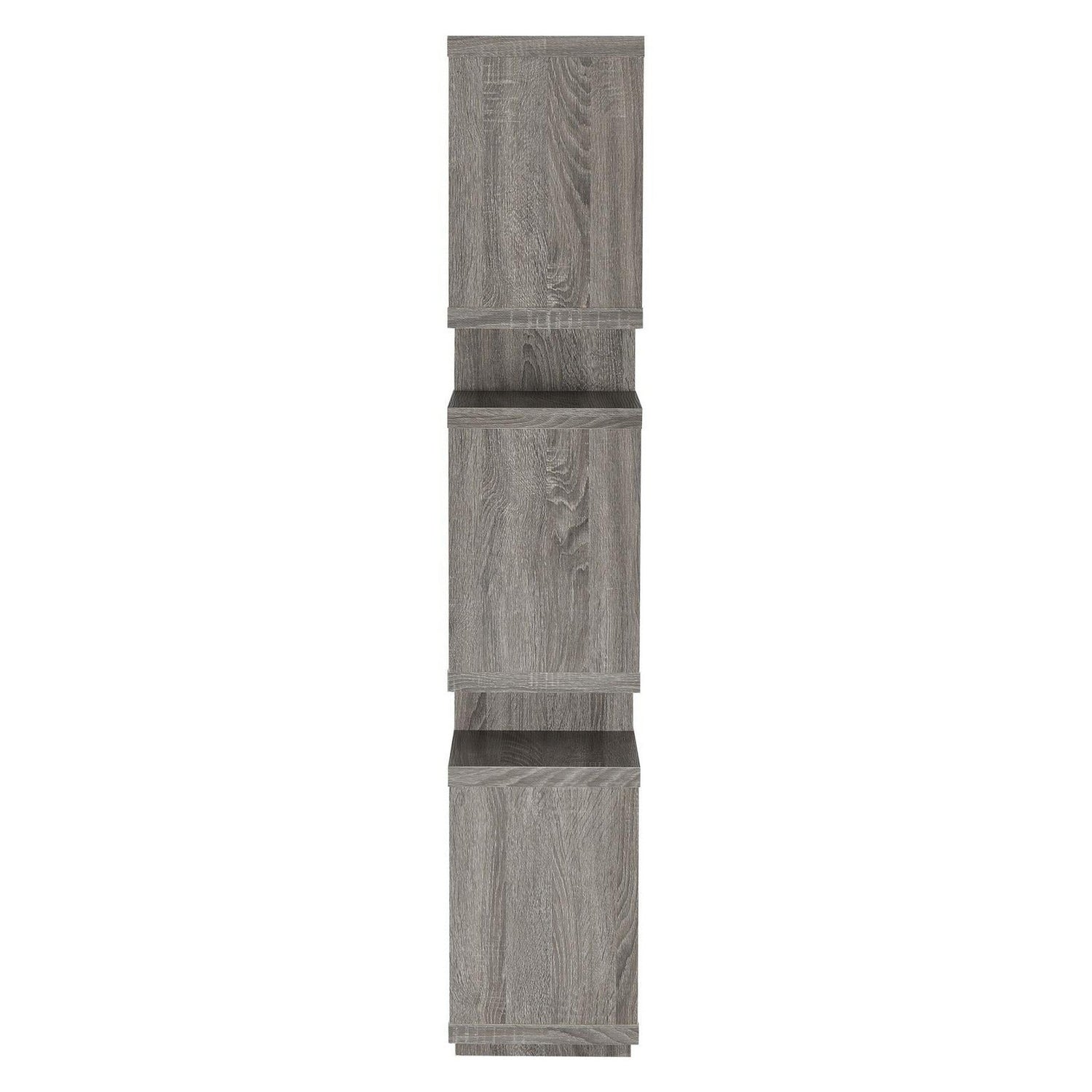 Reid 3-tier Geometric Bookcase Weathered Grey 800554