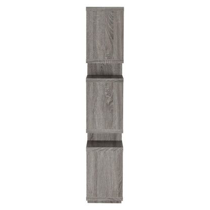 Reid 3-tier Geometric Bookcase Weathered Grey 800554