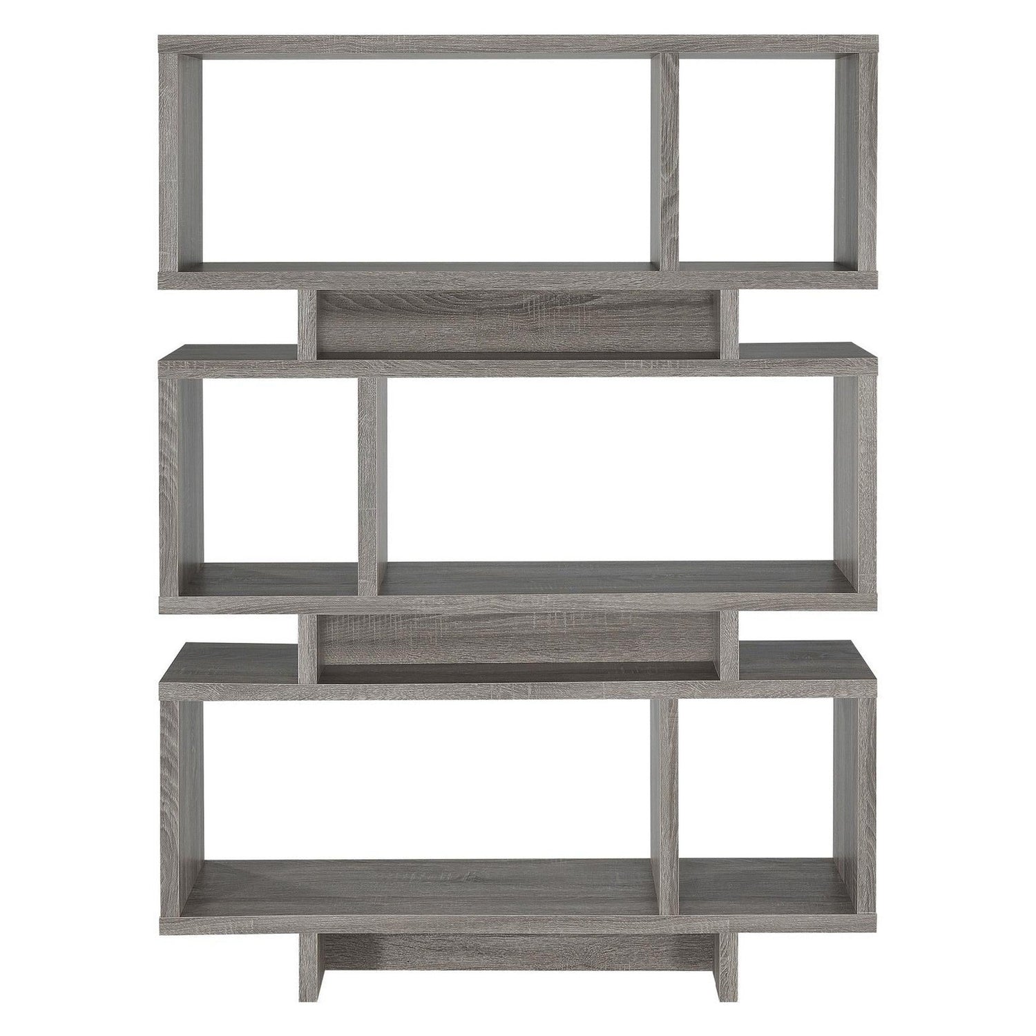 Reid 3-tier Geometric Bookcase Weathered Grey 800554