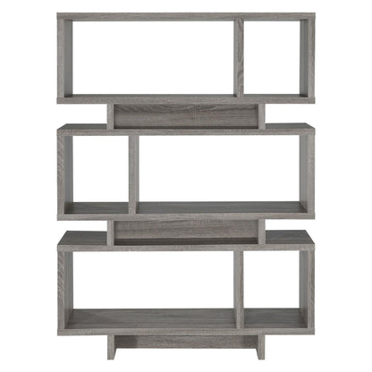 Reid 3-tier Geometric Bookcase Weathered Grey 800554