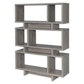 Reid 3-tier Geometric Bookcase Weathered Grey 800554