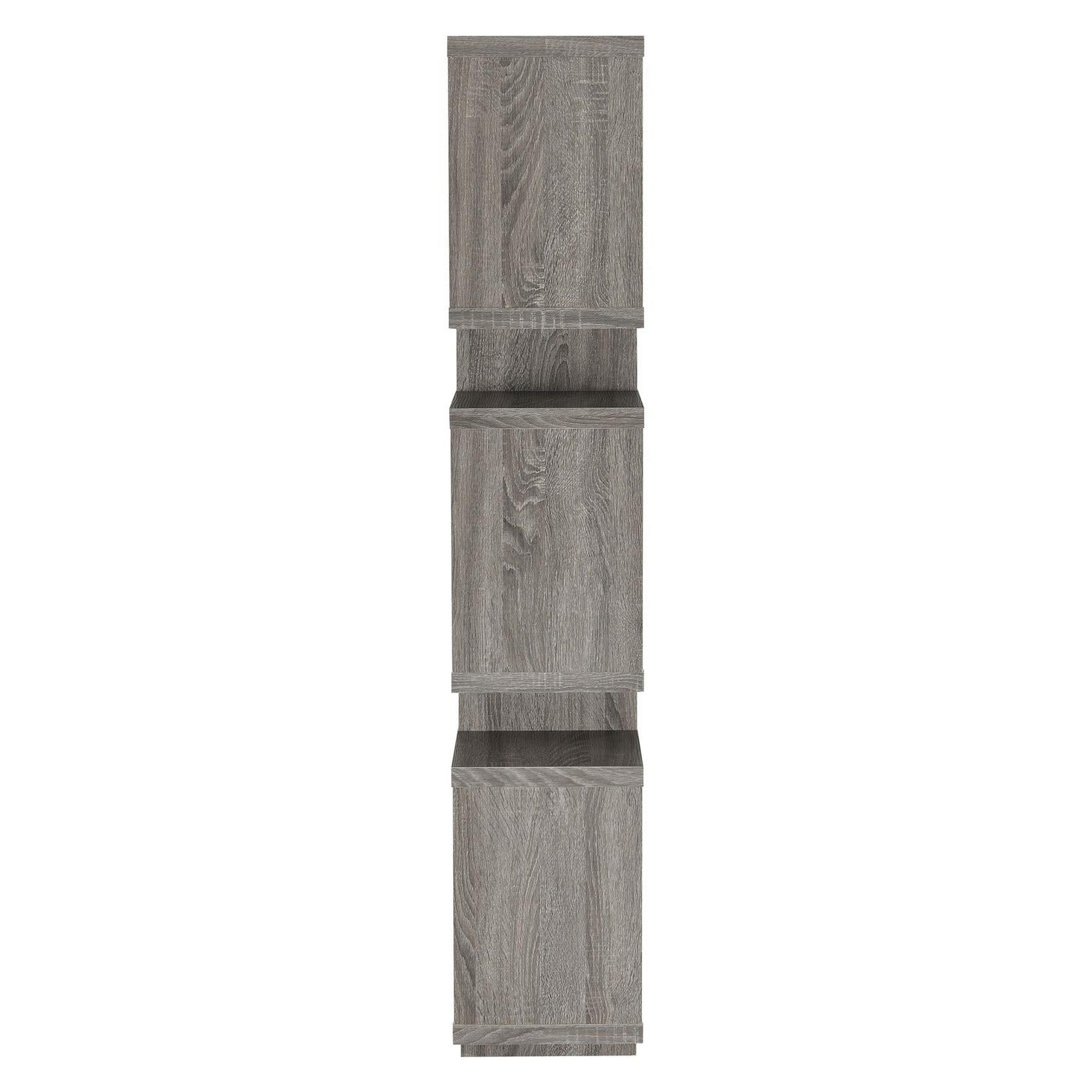 Reid 3-tier Geometric Bookcase Weathered Grey 800554