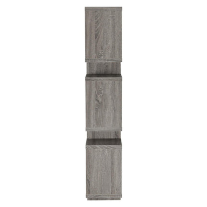 Reid 3-tier Geometric Bookcase Weathered Grey 800554