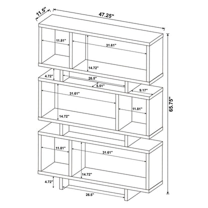 Reid 3-tier Geometric Bookcase Weathered Grey 800554