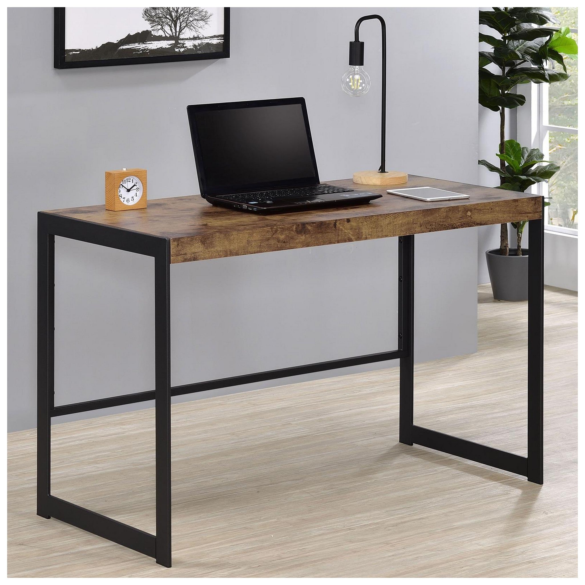 Estrella Writing Desk Antique Nutmeg and Gunmetal 800655