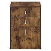 Estrella 3-drawer File Cabinet Antique Nutmeg and Gunmetal 800656