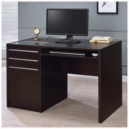 Halston Rectangular Connect-it Office Desk Cappuccino 800702