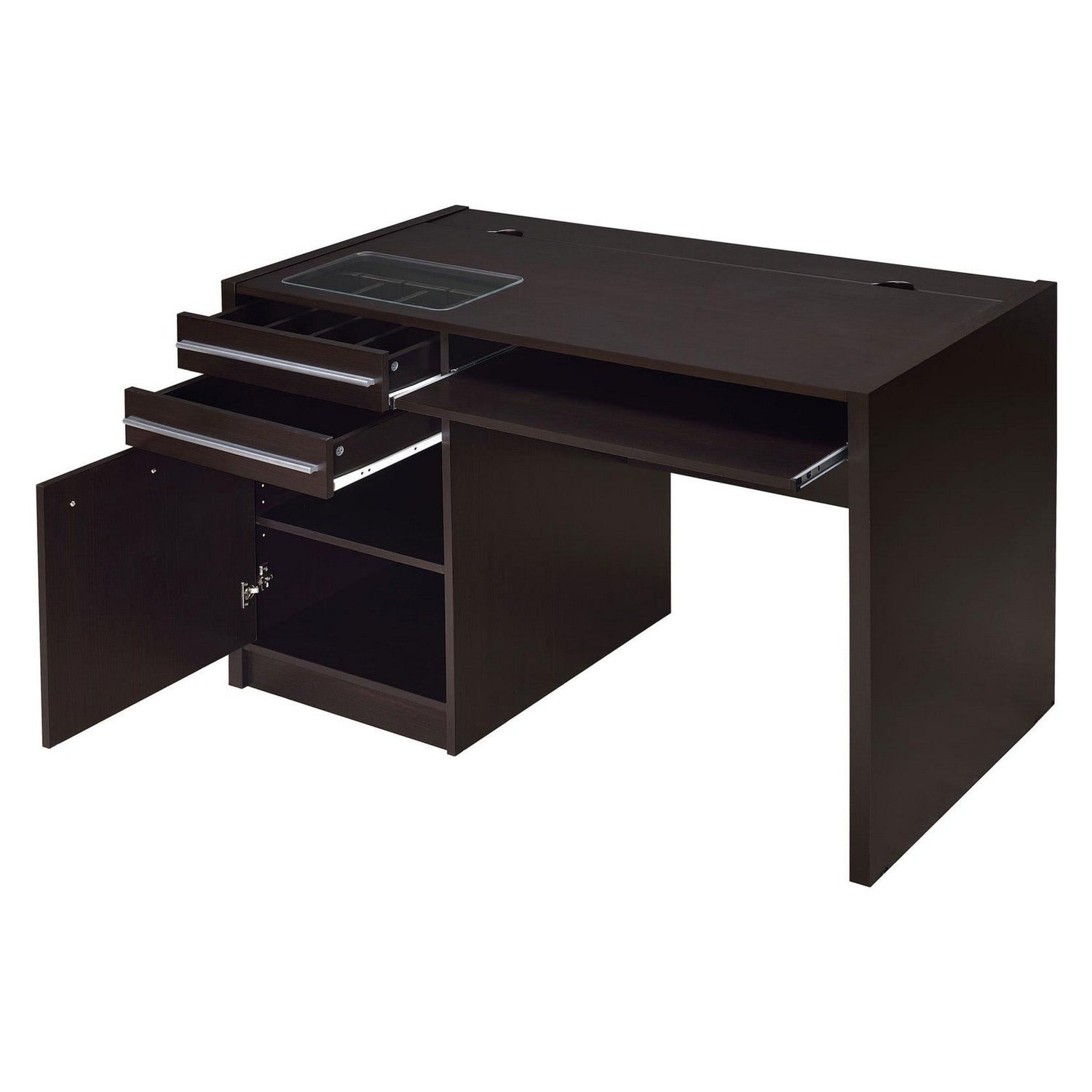 Halston Rectangular Connect-it Office Desk Cappuccino 800702