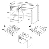 Halston Rectangular Connect-it Office Desk Cappuccino 800702