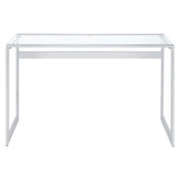 Hartford Glass Top Writing Desk Chrome 800746