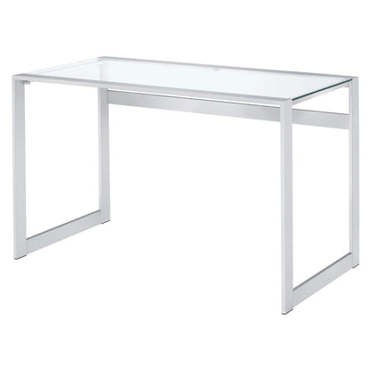 Hartford Glass Top Writing Desk Chrome 800746