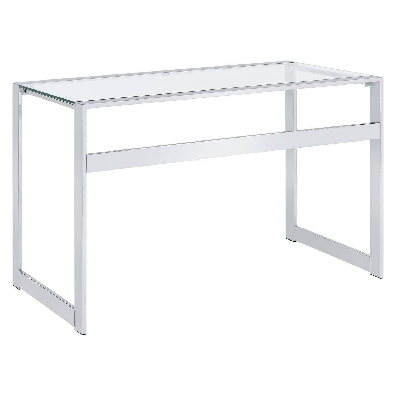 Hartford Glass Top Writing Desk Chrome 800746