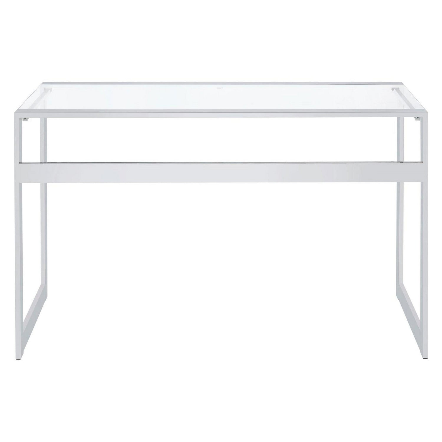 Hartford Glass Top Writing Desk Chrome 800746