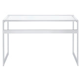 Hartford Glass Top Writing Desk Chrome 800746