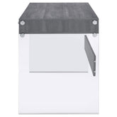 Dobrev 2-drawer Writing Desk Weathered Grey and Clear 800818