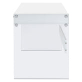 Dobrev 2-drawer Writing Desk Glossy White and Clear 800829