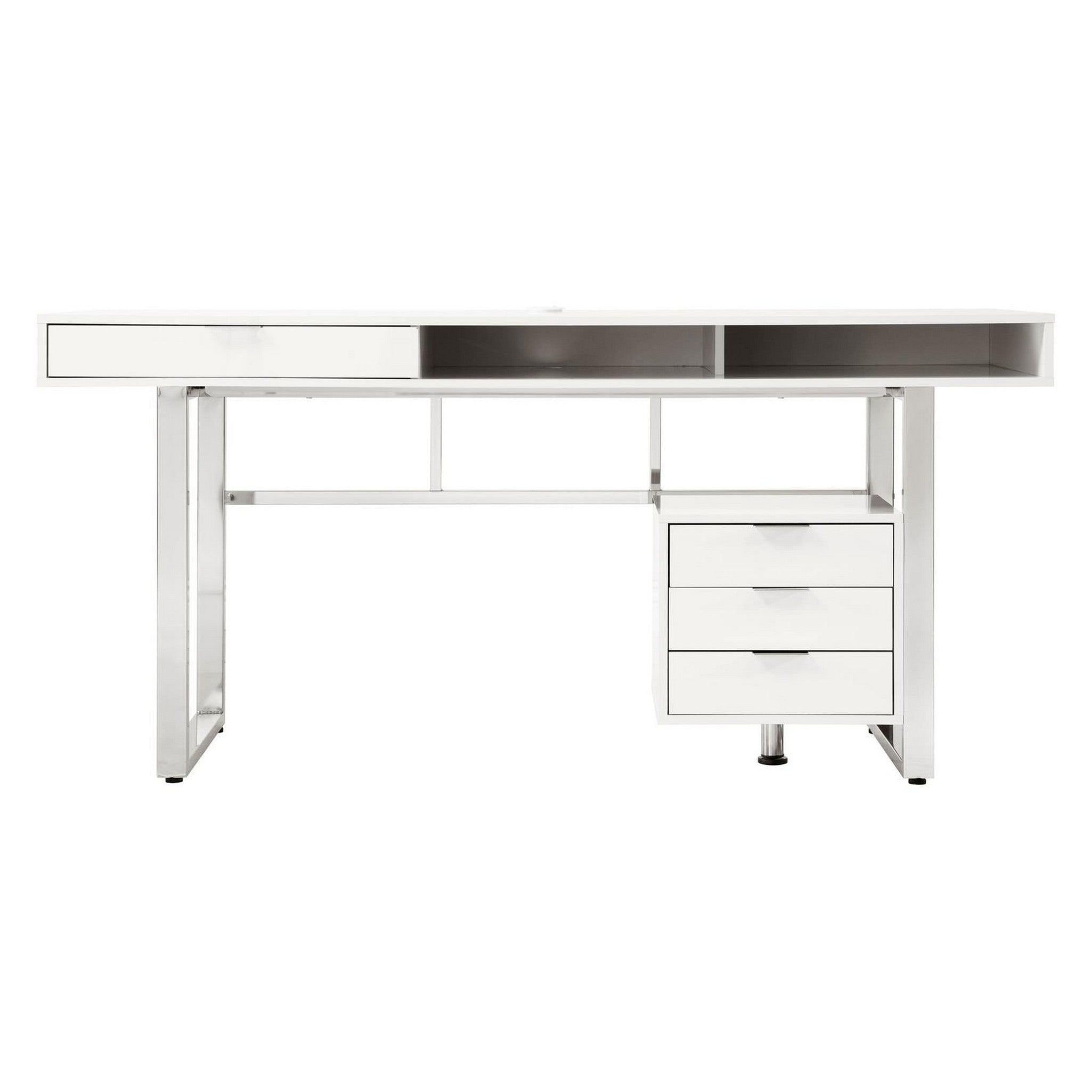 Whitman 4-drawer Writing Desk Glossy White 800897