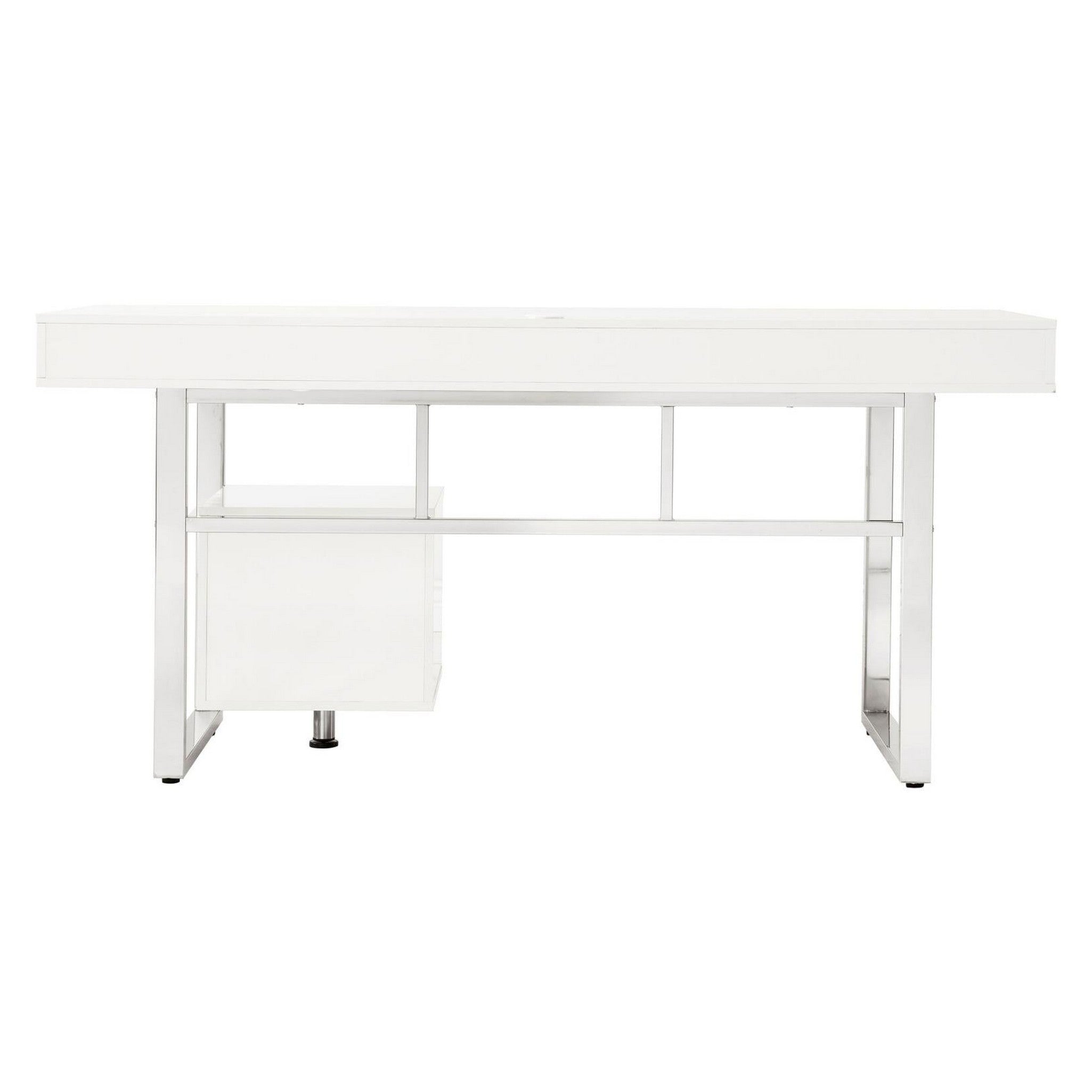 Whitman 4-drawer Writing Desk Glossy White 800897