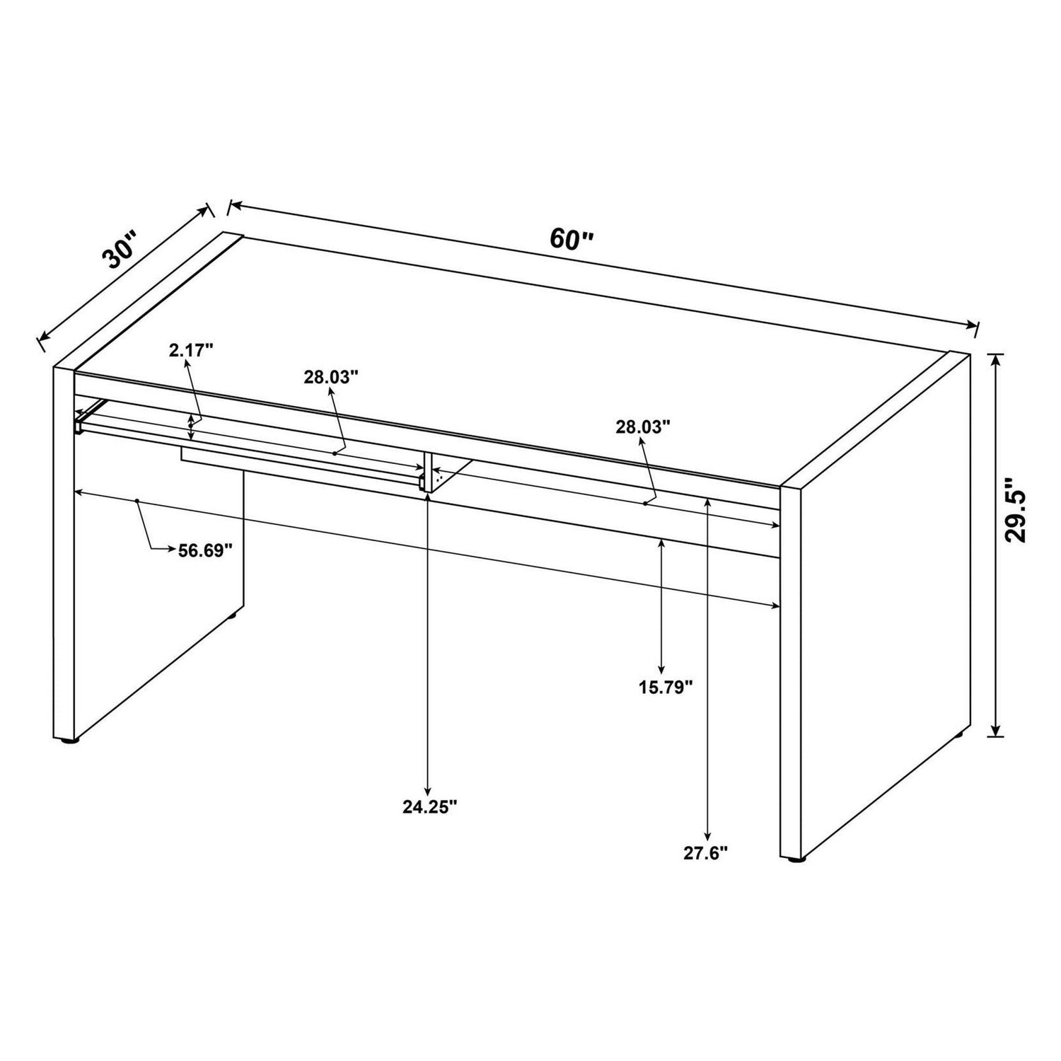 Skeena Computer Desk with Keyboard Drawer Cappuccino 800901