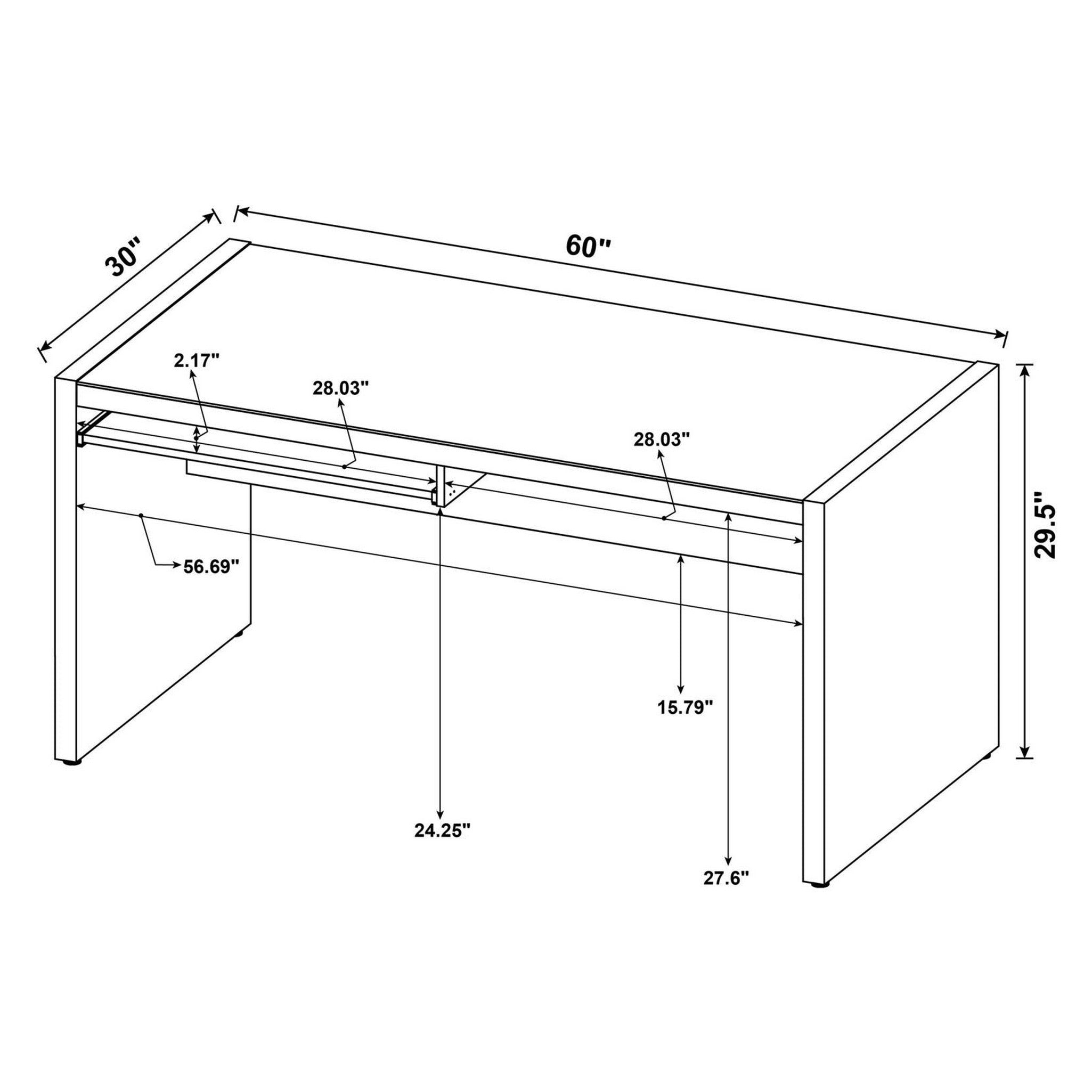 Skeena Computer Desk with Keyboard Drawer Cappuccino 800901