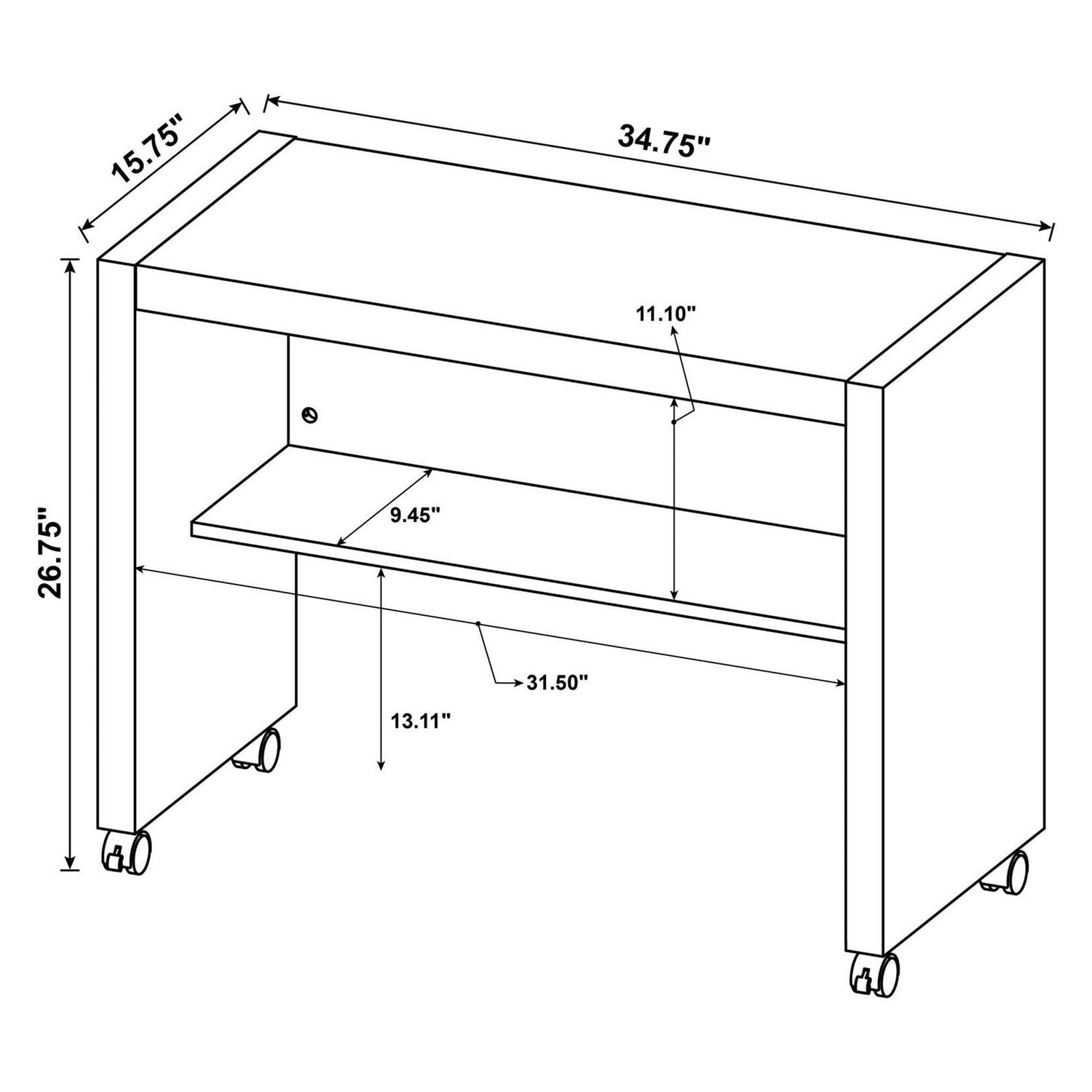 Skeena Mobile Return with Casters Cappuccino 800902