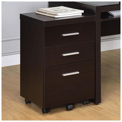 Skeena 3-drawer Mobile Storage Cabinet Cappuccino 800903