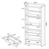 Skylar 5-shelf Bookcase with Storage Drawer Cappuccino 800905