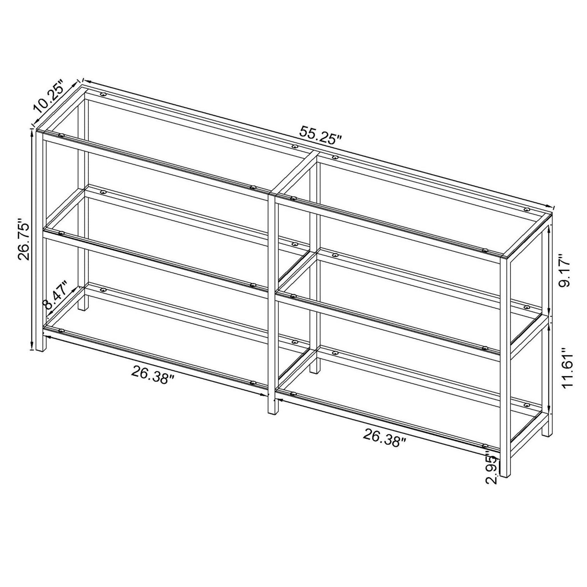 Kate 2-tier Bookcase Black Nickel 801018