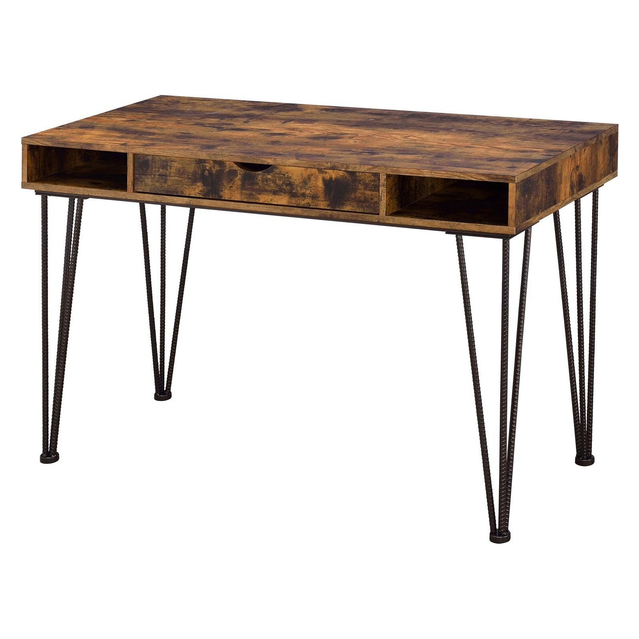 Olvera 1-drawer Writing Desk Antique Nutmeg and Dark Bronze 801038