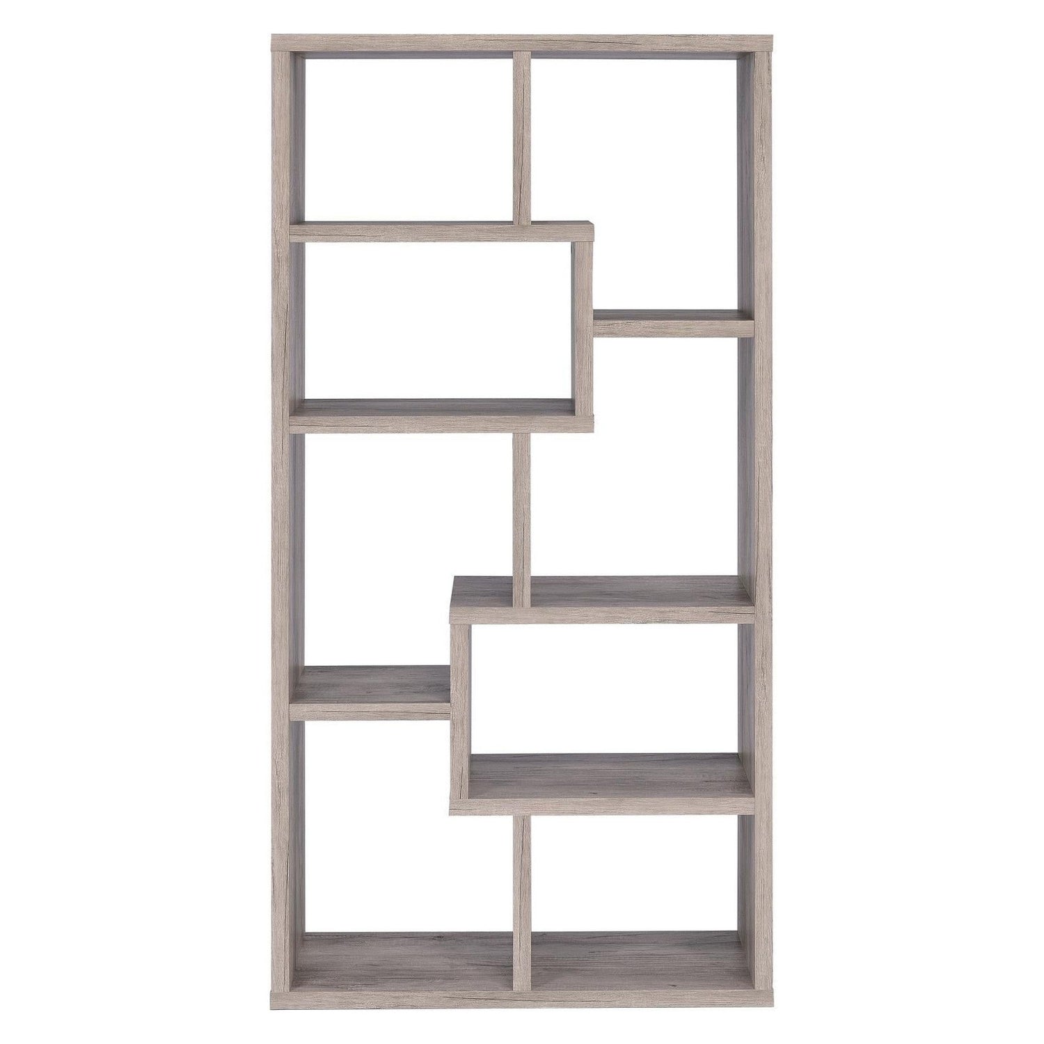 Theo 10-shelf Bookcase Grey Driftwood 801137