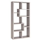 Theo 10-shelf Bookcase Grey Driftwood 801137