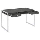 Wallice 2-drawer Writing Desk Weathered Grey and Chrome 801221