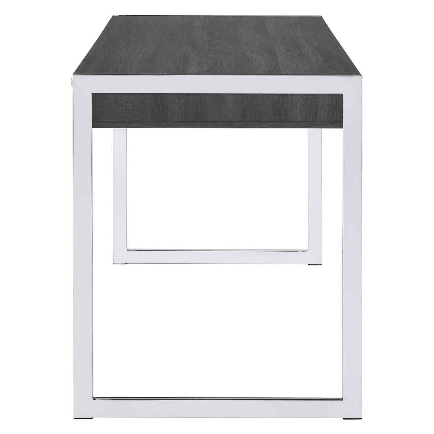 Wallice 2-drawer Writing Desk Weathered Grey and Chrome 801221