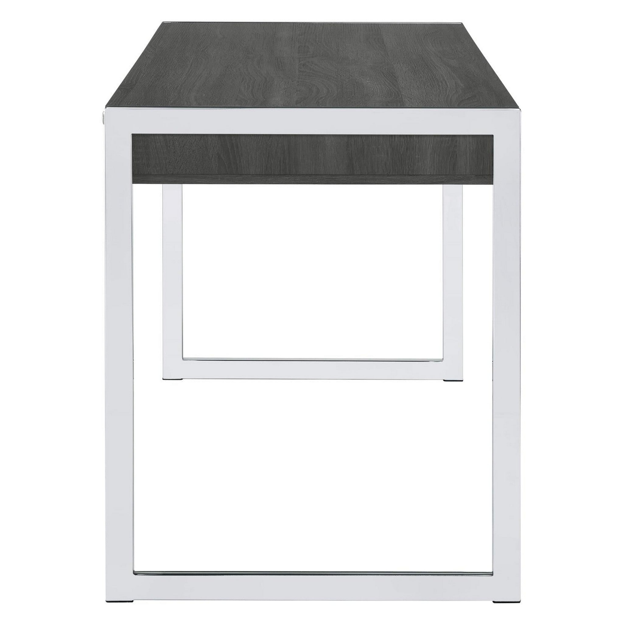 Wallice 2-drawer Writing Desk Weathered Grey and Chrome 801221