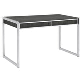 Wallice 2-drawer Writing Desk Weathered Grey and Chrome 801221