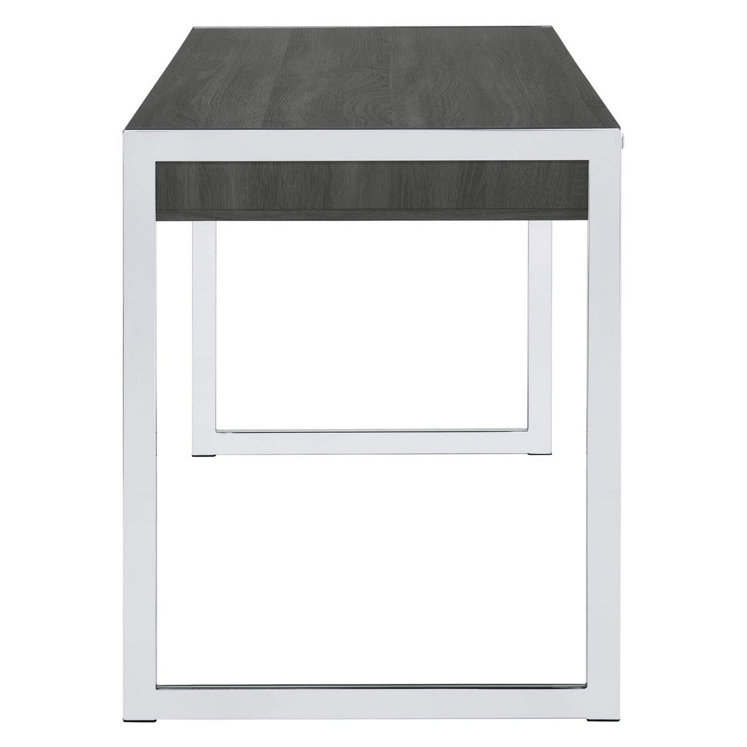 Wallice 2-drawer Writing Desk Weathered Grey and Chrome 801221