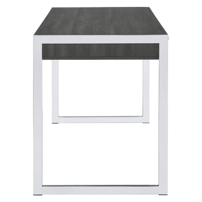 Wallice 2-drawer Writing Desk Weathered Grey and Chrome 801221