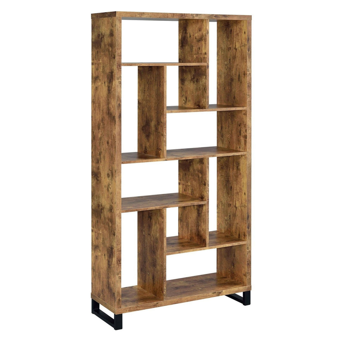 Delwin 10-shelf Bookcase Antique Nutmeg 801236