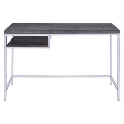 Kravitz Rectangular Writing Desk Weathered Grey and Chrome 801271